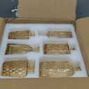 12pcs Glass Bud Vase Set, Small Gold Amber Flower Vases for Centerpieces in Bulk, Mini Vintage Vase for Wedding, Home,Table Decoration