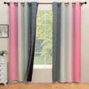 ColorBird Blackout Curtains for Girls Bedroom Decor 84 Inch Length 2 Panels Set Floral Pink Grey Ombre Thermal Insulated Window Treatment Modern Patterned Curtain Drapes for Living Dining Room Closet