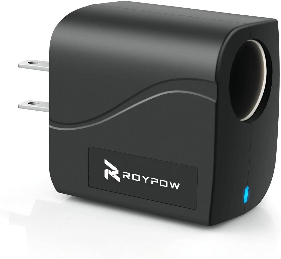 RoyPow AC to DC Converter Power Supply Transformer 2A/24W AC/DC Adapter 110V/120V to 12V Car Cigarette Lighter Socket, 110V/120V to 12V Converter, Not for Pump, Inflator