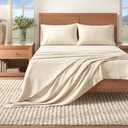 Great Bay Home Extra Soft 100% Cotton Flannel Sheet Set, Warm, Cozy, Lightweight, Luxury Winter Bed Sheets in Solid Colors, Nordic Collection By Great Bay Home Brand (Twin, Pristine Ivory)