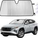 EcoNour Foldable Sun Shade Fit for Hyundai Tucson 2022-2024 2025 2026 | Accordion Windshield Sun Shade, Front Car Window Shades Sun Visor, Blocks UV Rays & Heat, Car Accessories