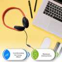 10 Pack Bulk Wired On-Ear Leather Headphones with 3.5mm Connector and Remote Control for Volume, Black