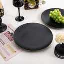 EI enjonirinjonir 80pcs Black and Gold Dinner Plates Disposable 10.25inch,Plastic Party Plates with Gold Rim,Black Plastic Matte plate Frosted Disposable Heavy Duty,Elegant for Wedding/Tea Party