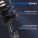 Autoround 271679 271678 Front Complete Shock Absorber Compatible with Toyota Camry 1997-2001 3.0L V6/ Avalon 1997-2003/ Solara 99-03 3.0L V6, Lexus ES300 97-01 Struts with Coil Spring Assembly
