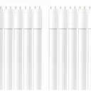 10-Pack T8 LED Tube Lights 4Ft, 14W 2450LM 5000K, Single or Double End Powered, Plug and Play or Ballast Bypass, Type A+B 4 Foot T10 T12 Fluorescent Bulbs Replacement, Frosted