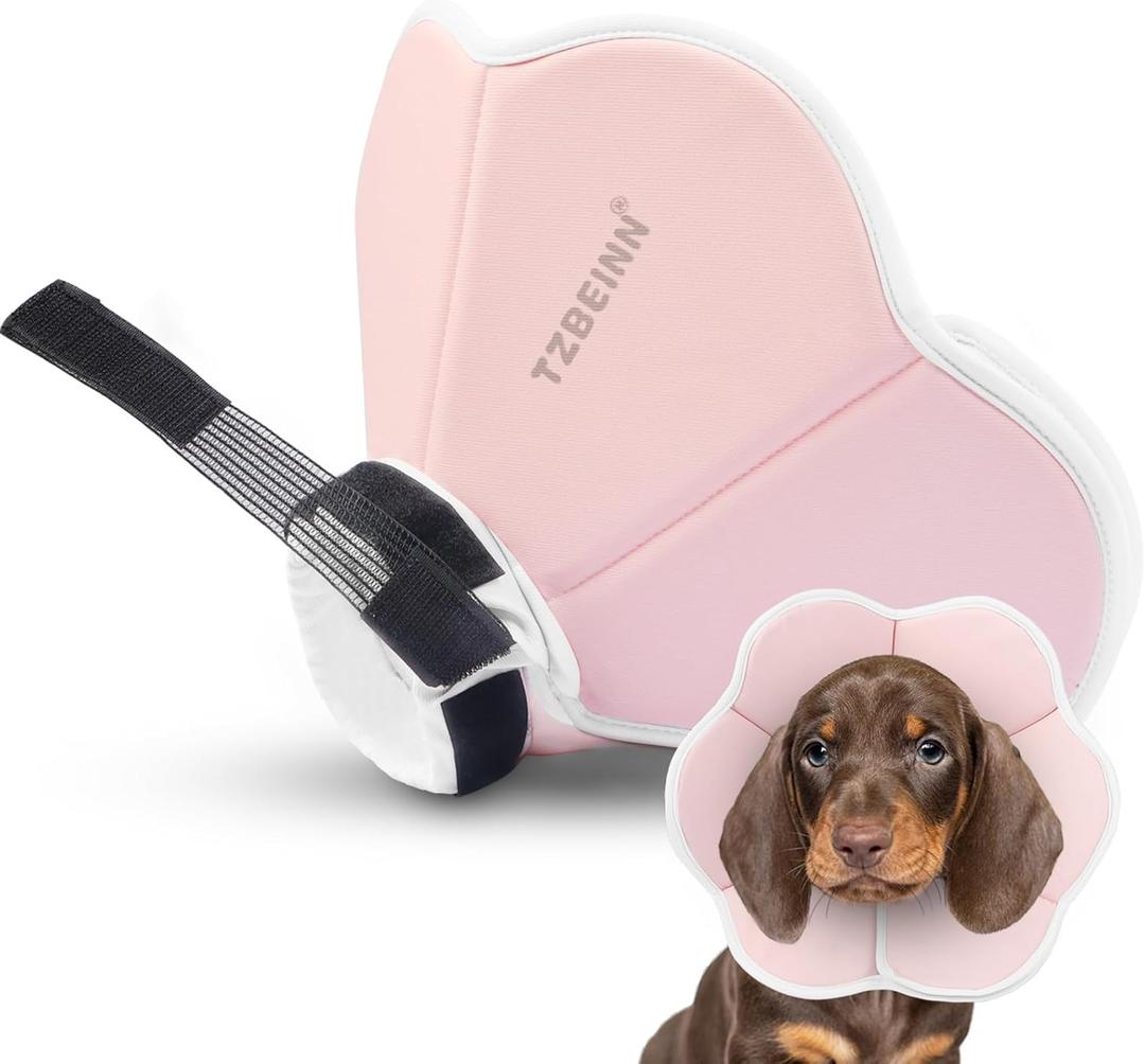 Soft Dog Cone Collar Alternative for Small Dogs Dachshund Beagle Shiba lnu), Adjustable Protective Dog Recovery Cone, Elizabethan Comfortable Neck Pillow Cone After Surgery Anti Licking, Small