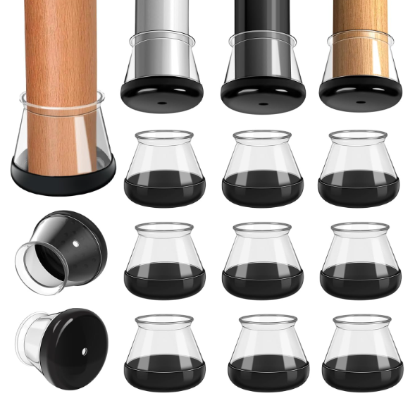 28 Pcs Chair Leg Sliders for Carpet, Round Chair Glides, Silicone Furniture Leg Protectors Caps, Carpet Protectors Table Feet Covers Cups, Teflon Furniture Pads Sliders (Fit:13/16" ~ 13/16")