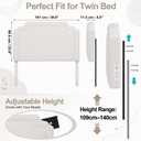 Leinuosen Dorm Twin Headboard with 2 Outlets White Leather Minimalist
40 x 24" Notched Border Upholstered Headboard, Fabric Padded Bed Headboards for Beds, Easy Assembly