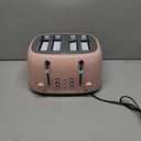 Mueller Retro Toaster 4 Slice with Extra Wide Slots Bagel, Defrost, and Cancel Function, 6 Browning Levels, Dual Independent Controls, Removable Crumb Tray and High Lift Levers, Pink