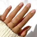 Glamnetic Press On Nails - Goal Digger | Glossy, Semi-Transparent, Short Round Nails, Reusable | 12 Sizes - 30 Nail Kit with Glue (2-Goal Digger)