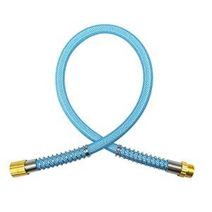 Fevone Garden Hose 3 ft, Drinking Water Safe, Strain Relief Ends - No Kink, 3/ 4" Solid Brass Fittings - No Leak, RV Water Hose, Lead In Leader Hose, Connecting Hose for Hose Reel Cart