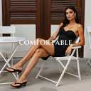 Uacllcau Kitten Heels Sandals for Women Square Open Toe Flip Flops Strappy Heels for Women Sandals Slides (Black) 8