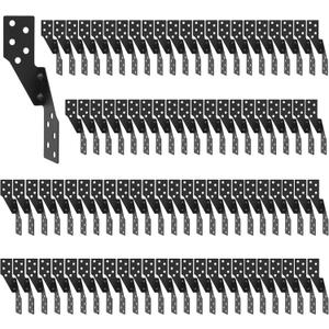 Hurricane Straps Brackets 100 PcsHurricane Tie with Black Powder-Coated,Hurricane Straps Trusses/Rafters Ties