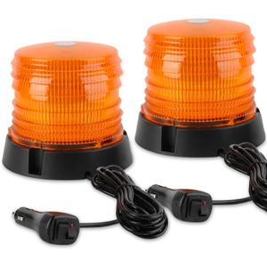 ASPL 2pcs LED Warning Flash Beacon Lights, 60 LED Amber Warning Safety Flashing Strobe Lights with Magnetic and 16 ft Straight Cord for Vehicle Truck Tractor Golf Carts UTV Car Bus,12V-24V
