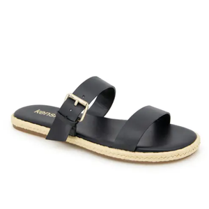 KENSIE Flora Espadrille Slide Sandal In Black 9m