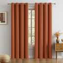 DUALIFE Rust Blackout Curtain for Living Room 108 Inches Long Burnt Orange Solid Curtains for Bedroom Thermal Insulated Grommet Window Treatment Panels Large Windows 60x108 Inch Length
