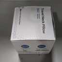 Travel Neck Pillow with 100% Pure Memory Foam, G-Shape, Includes Eye Mask & Ear Plugs, Ergonomic Design for Airplane, Car & Office, etc, Beige Gray