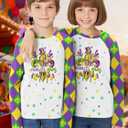 Kids Mardi Gras Shirt Girls Boys Fat Tuesday Shirts New Orleans Carnival Party Mask Graphic Outfits