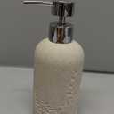 1pcs Hand Soap Dispenser Set, Sandstone Textured Resin Liquid Soap Dispenser for Bathroom Countertop, Heavy & Sturdy Dish Wash Soap Dispenser for Kitchen, Matte Beige