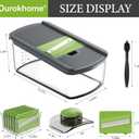Ourokhome Mandolin Slicer for Kitchen Food, Hand Safe Vegetable Shredder with 6 Mandoline Blades, Veggie Waffle Cutter for Potato, Carrot, Zucchini, Onion, Essential Kitchen Gadgets (6 in 1, Gray)