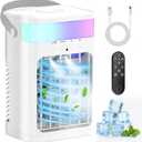 Portable Air Conditioners,Air Conditioner,Ac Unit with 1600ML Water Tank,2 Spray Ports,3 Wind Speeds,3 Timers,10 kinds of Colorful Lights,Portable Ac Units for Room Camping Car Office