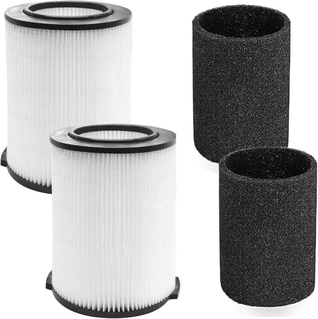 VF4000 Filter Replacement for Ridgid Shop Vac Filters 5-20 Gallon Ridgid Vacuum Filter 6-9 Gallon Husky Vacuum, with 2 Foam Sleeve 2 Filter