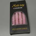 8 inch Pink Spiral Taper Candles Set of 4 Pack Tapered Candle, Tall Candlesticks,for Dinner Party Wedding, Holiday Spring,Home Decor,Kitchen Decor (4, Pink, 8inch)