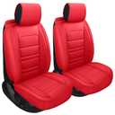 SPEED TREND Car Seat Covers – Premium PU Leather for Ultimate Comfort & Protection, Easy Installation and Universal Fit for Most Cars SUVs Trucks (ST-001 Front Pair, RED)