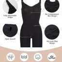 SHAPERX Shapewear for Women Tummy Control Bodysuit Mid Thigh Butt Lifter Body Shaper Shorts, SZ5218-2-Black-L/XL