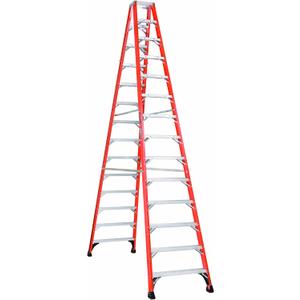 Louisville Ladder 14-Foot Fiberglass Twin Front Step Ladder, 375-Pound Load Capacity, Type IAA, FM1414HD