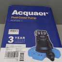 Acquaer 1/4 HP Automatic Swimming Pool Cover Pump, 2250 GPH Submersible Sump Pump with 3/4 Check Valve Adapter & 25ft Power Cord, Water Removal for Pool, Hot Tubs, Rooftops, Water Beds and more