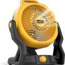 Battery Powered Fan Compatible with Dewalt 20V Max Battery, 750 CFM Cordless Jobsite Fan with AC Adapter, Brushless Motor Portable Shop Fan for Camping, Garage, Workshop, Outdoor (Tool Only)