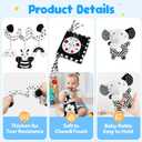 TSYAN High Contrast Baby Toys for Babies 0-6 Months, Black and White Baby Sensory Toys with Car Seat Toys,Infant Toys with Black White Book, Hanging Rattle Toys for Baby Gifts