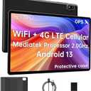 Android 13 Tablet 10.1 Inch,4G SIM Unlocked, Quad-Core CPU 2.0GHz,3GB+32GB, TF Expandable, IPS Display, 5G WiFi, Bluetooth 5.0,5MP+8MP Dual Cameras,5000mAh, GPS,Parental Control, Google Kids Space