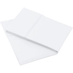 Amazon Basics 400 Thread Count Cotton Pillow Case, Standard, 30" L x 20" W, White - Set of 2, Pillows Not Included