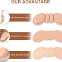 2 x Heel Grips Liner Cushions Inserts for Loose Shoes, Heel Pads Snugs for Shoe Too Big Men Women, Heel Grips Protectors for Blisters Pain, Filler Make Shoes Fit Tighter (RosyBrown Black H)