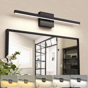 NIORSUN 23.6 inch Black Bathroom Vanity Light, 14W 5CCT Dimmable LED Light Fixture Over Mirror, Modern Vanity Light for Restroom - ETL Certified