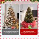 Christmas Tree Cat Tunnel Bed Cat Donut Tunnel Toy Under Christmas Tree Skirt, Flannel Kittens Cave Donut Multifunctional Hide Place for Rabbit Puppy, Snowflake Pattern(Red,White)