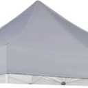 Gray Canopy Replacement Cover Compatible with E-Z UP 10' x 10' Commercial Canopy,ES100S,CSF 10WH STL,ES1002F, Encore II, Bonus 4PCS Weight Bags