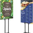 2PACK Poster Stand Adjustable Poster Holder Stand, Foam Board Stand for Display, Heavy Duty Pedestal Sign Holder, Metal Stand for Display Board Up to 83"
