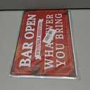 VSIIKO Bar Open and Cheers Funny Metal Tin Sign Home Bar Signs for Man Cave Coffee Small Vintage Wall Decor for Men 8x12 Inch2pcs