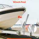 VEVOR Boat Trailer Winch Stand, 2 to 3-inch Winch Posts, Boat Trailer Winch Seat with TPU Orange Roller & U-Bolts, Suitable for Jet Ski, Sailboat, Fishing Boat, Speedboat (Galvanized), Silver