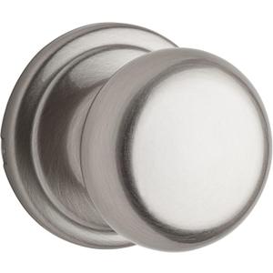 Kwikset Hancock Interior Passage Door Knob, Handle For Closet and Hallway Doors, Non-Locking Doorknob in Satin Nickel, with Microban Protection