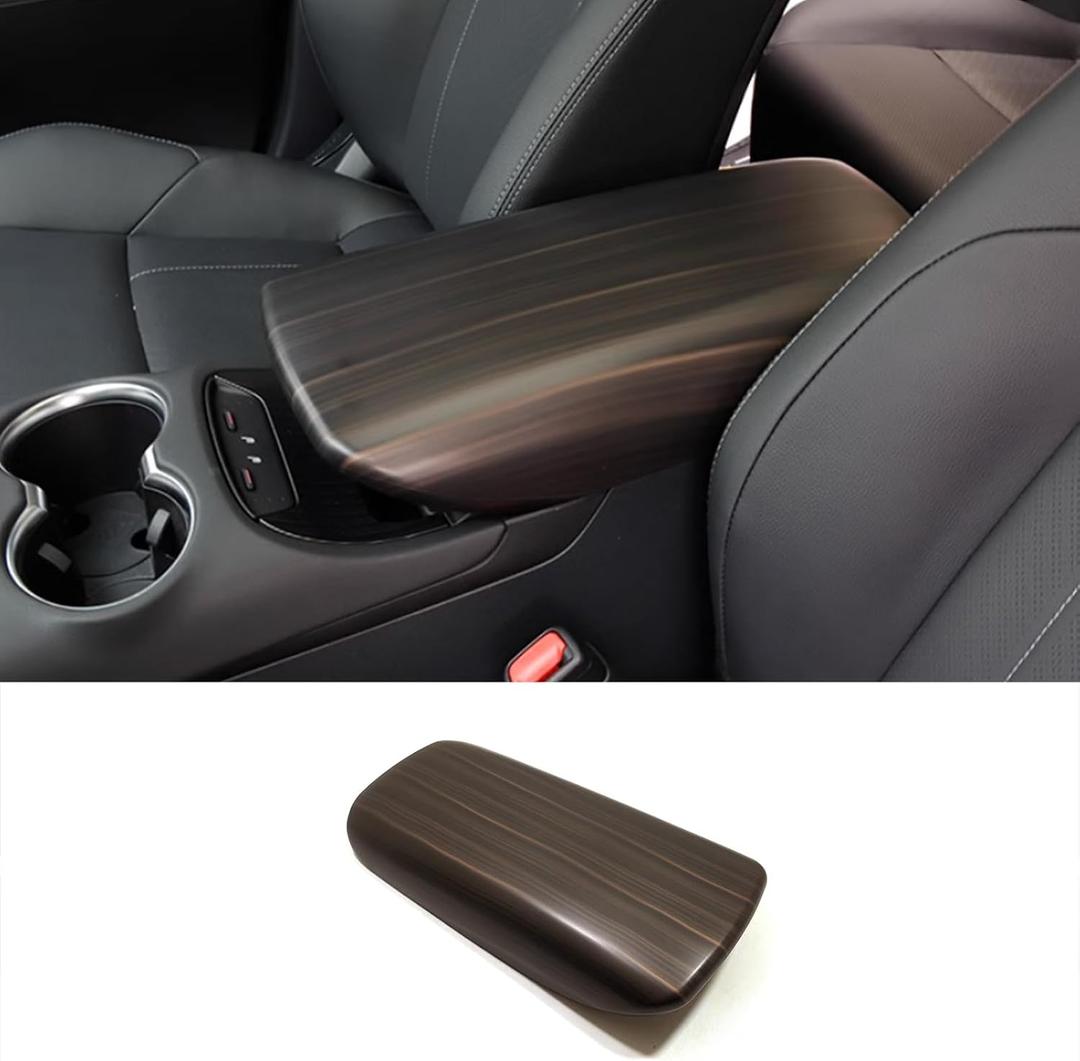 Car Accessories Fit for Toyota VENZA 2021 2022 2023 2024 Armrest Box Cover Trim Center Console Protector Cap (Peach Wood) 1PC