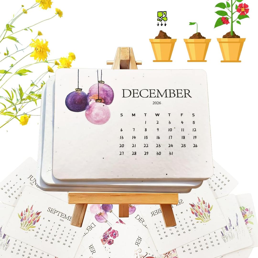 2026 Desktop Calendar - Garden Guide Paper Calendar -Yearly Planner - New Year Gift