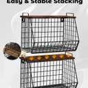 2 Pack Stackable Extra Large Trash Bag Holder Under Sink, Wall Mounted Garbage Bag Dispenser Roll Holder for 13/33 Gallon Trash Bags, Kitchen/Pantry/Laundry Room Organization Basket Storage Bin