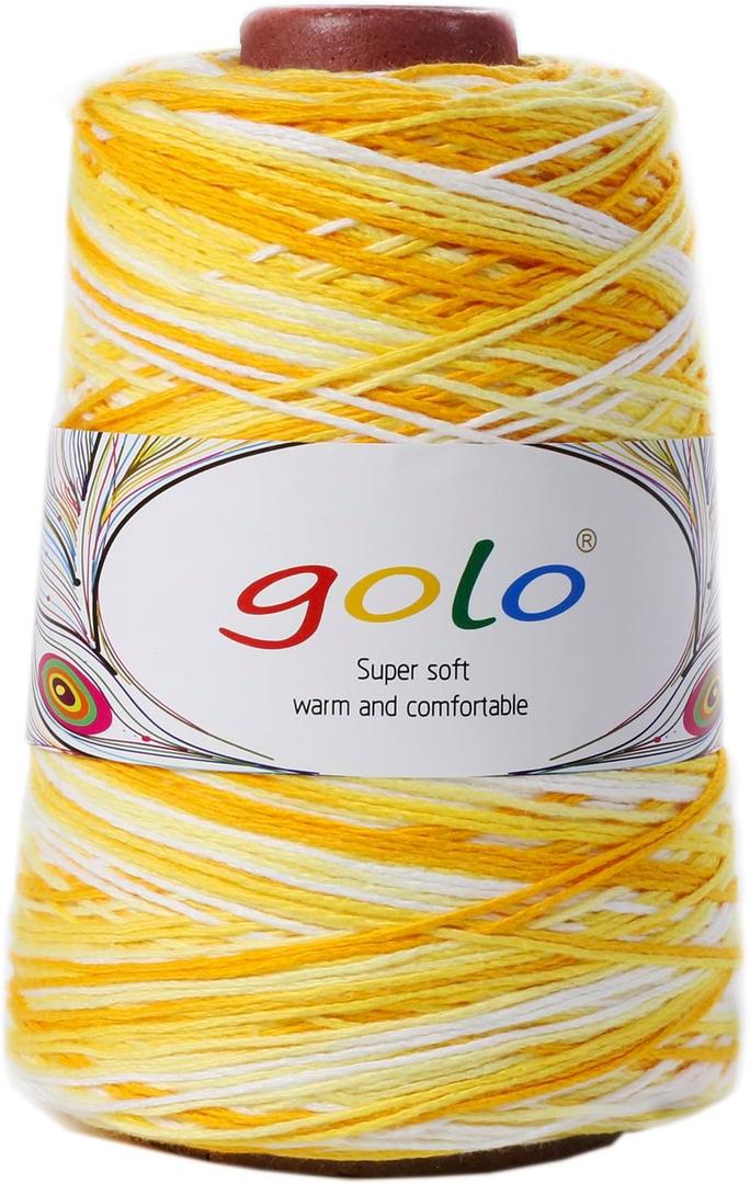 golo Cotton Cone Yarn for Weaving 6/4 Chunky Yarn for Hand Knitting Yellow Corn