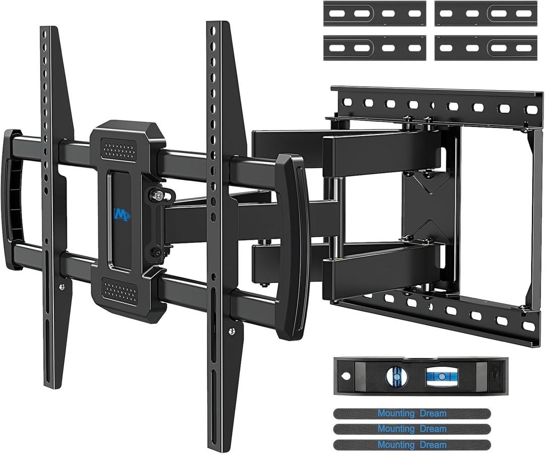 Mounting Dream TV Wall Mounts Bracket for Most 42-84 Inch TVs, UL Listed Premium TV Mount Full Motion with Articulating Arms, Max VESA 600x400mm and 100LBS, Fits 16", 18", 24" Studs, MD2296-24K