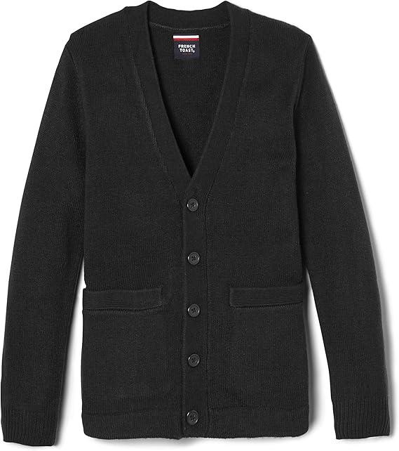 French Toast Boys' Anti-Pill V-Neck Cardigan Sweater S (Standard & Husky)2 Count