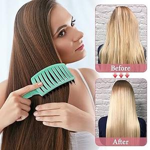 Zopeal 3 Pcs Detangling Brush Bulk Boar Bristle Hair Brushes Curved and Vented Detangler Hairbrush for Women Men Shiny Detangling Dry, Wet, Curly, Thick or Straight Long Blowing Hair Accessories